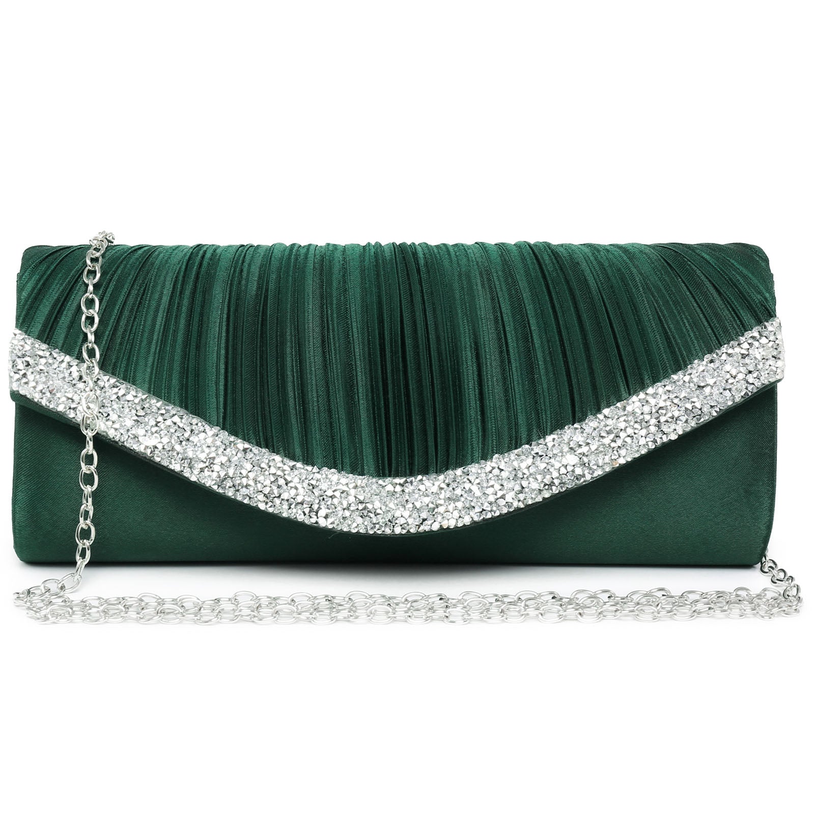 Silver Satin orders Special Occasion Statement Clutch