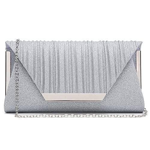 DUCHESS Women's White Glitter Sequin Clutch/Purse for Party/Cocktail :  Amazon.in: Fashion