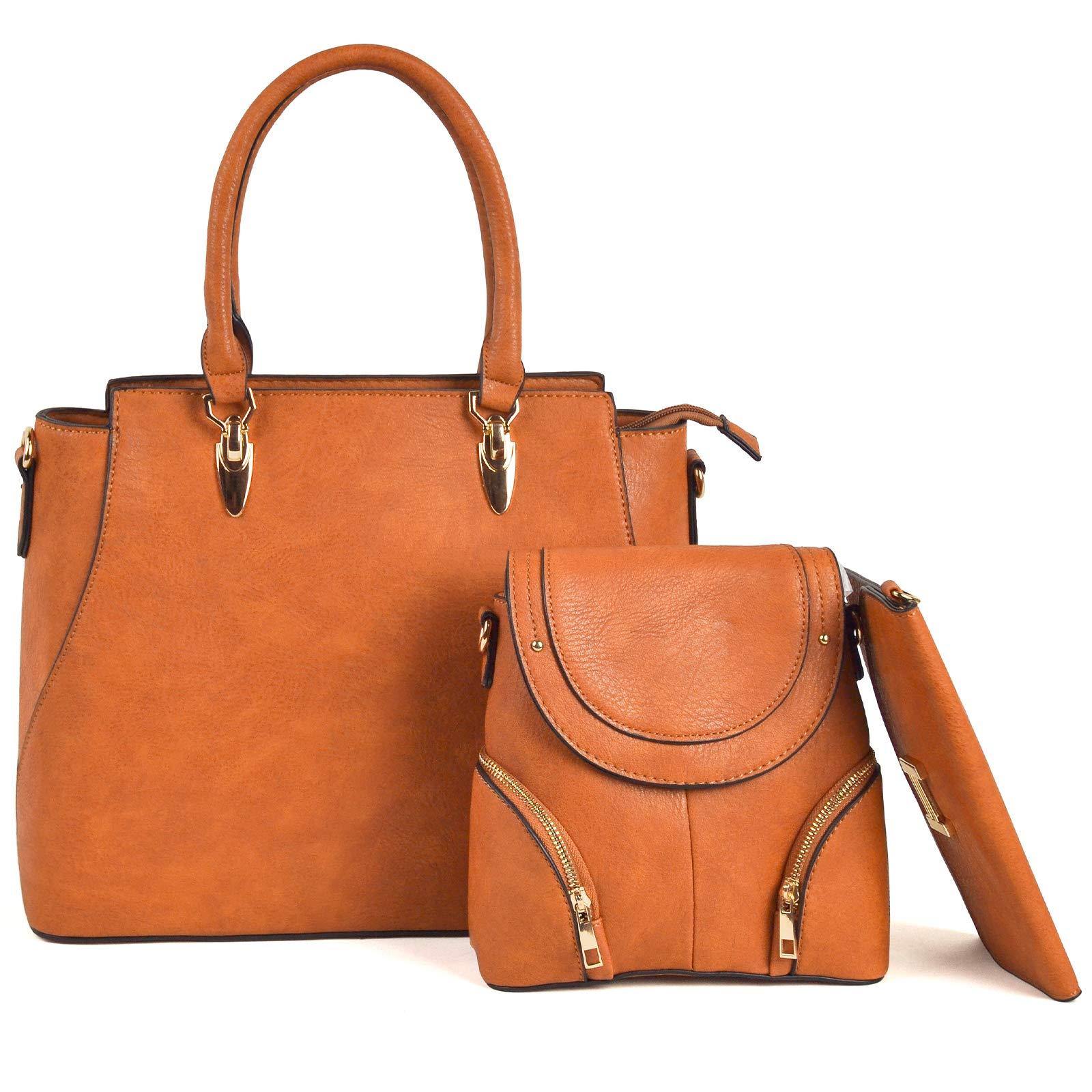 Orange Textured Faux Leather Satchel Purse - Handbags, Bling & More!
