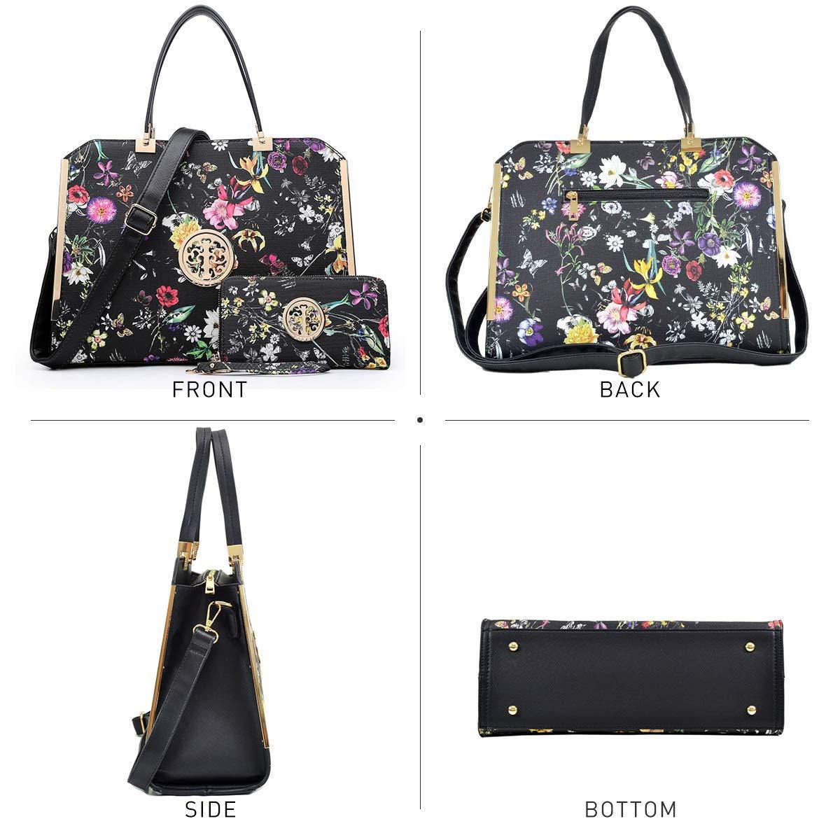 Lilly Bloom Shoulder Bag Purse Multicolor Floral Print Tote Medallion Name  Tag | eBay