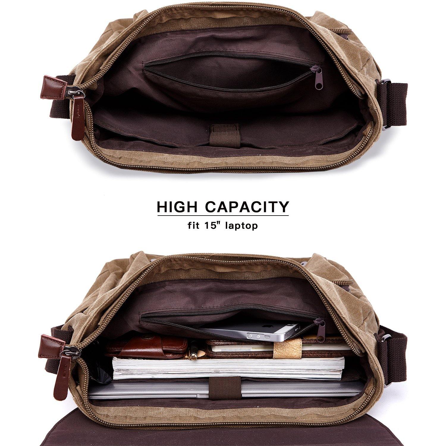 Multi Compartment Canvas Sling Bag