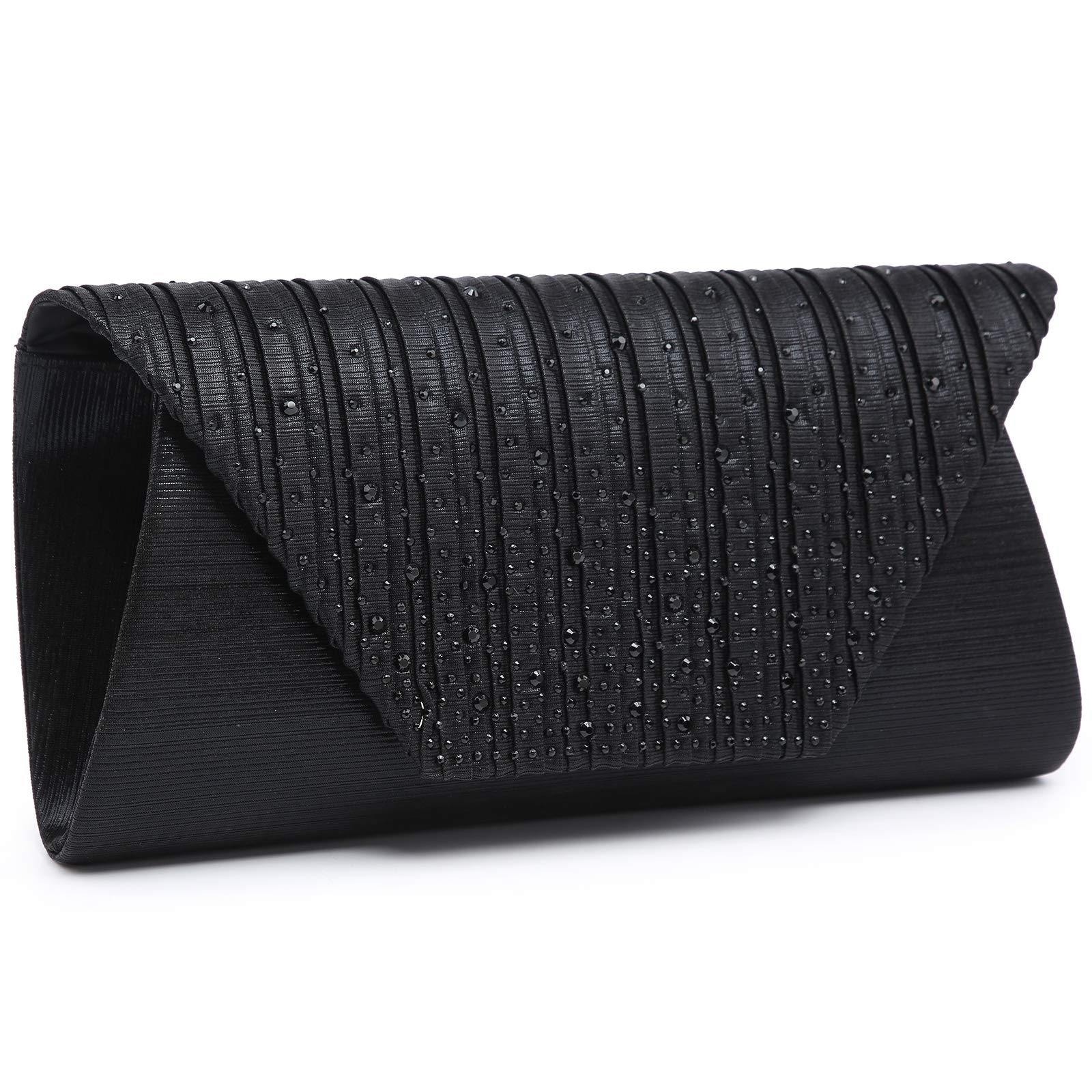  GripIt Envelope Prom Evening Bags And Clutches for Women  Rhinestone Designer Purse Ladies Bling Handbags Wedding Night Small Clutch  Shoulder Bag,Black : Clothing, Shoes & Jewelry
