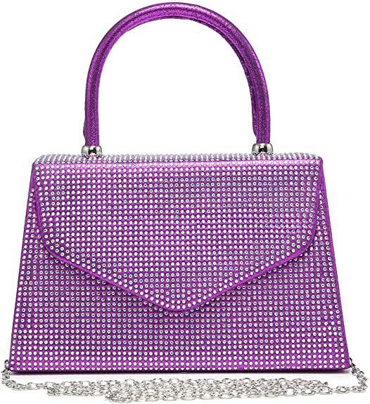 Luxury Designer Pink Shiny Rhinestone Diamond Handbag Women Shoulder  Messenger Bag Wedding Party Clutch Purse Evening Bling Bag