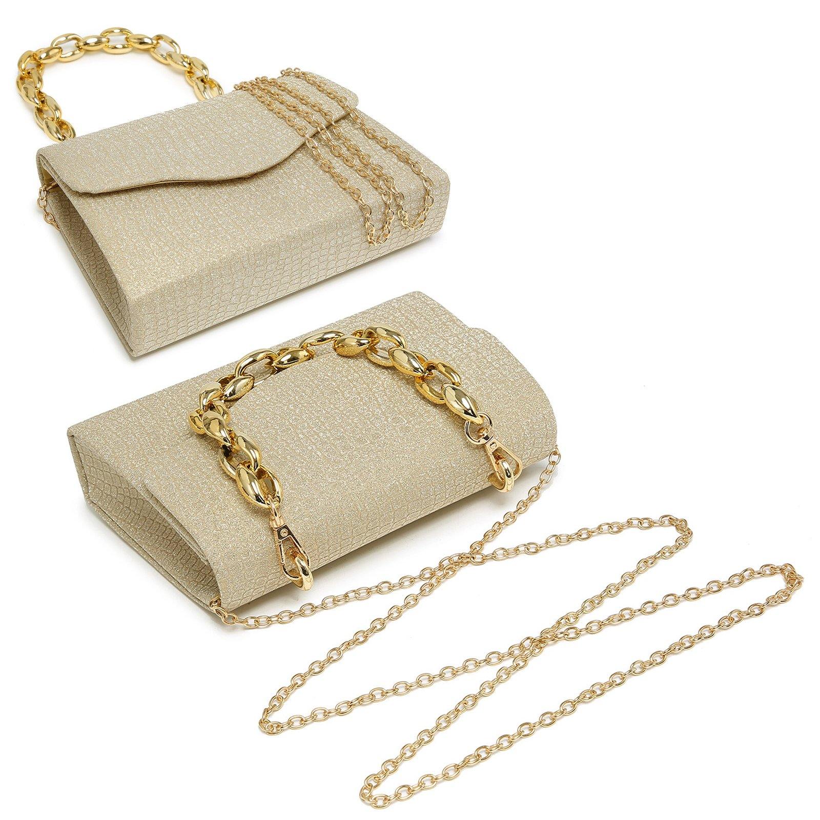 Chain Clutch Handbag, Handbag Gold Chain