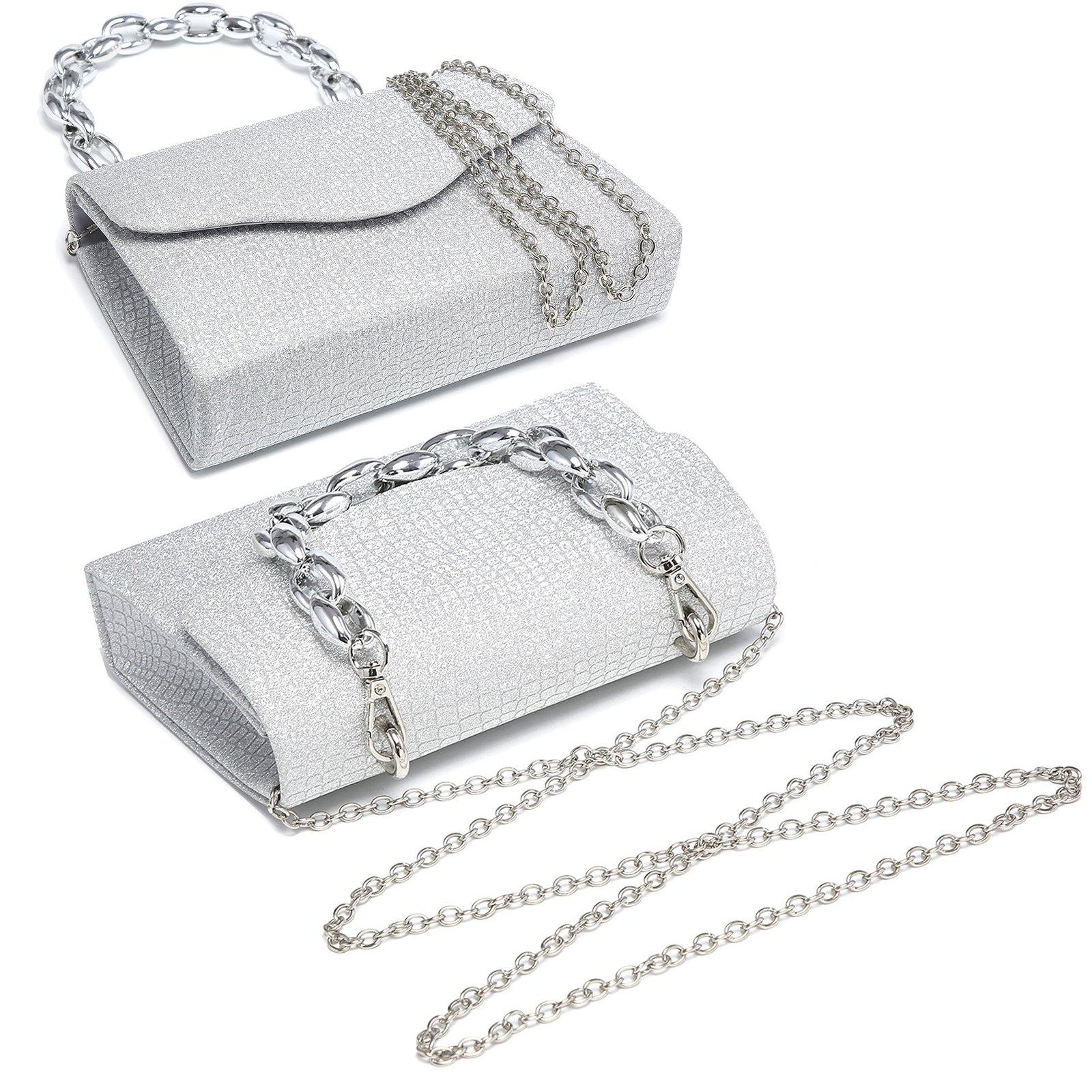 Unique Silver Designer Crystal Bridal Clutch Evening Bag for Brides and  Bridesmaids