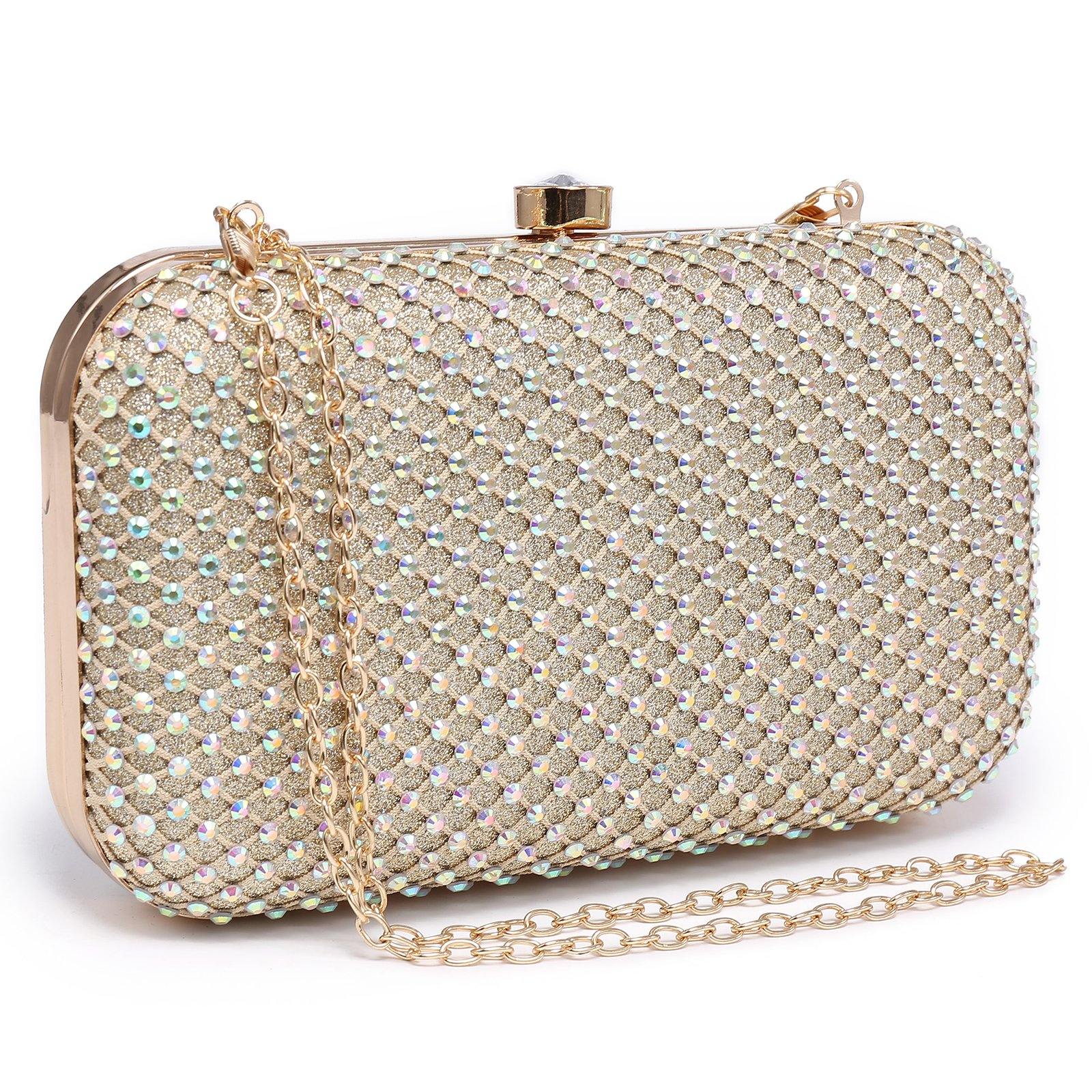 New Arrival Women's Evening Bag Pure Color Clamshell Style Wedding Party  Clutch Purse With Chain