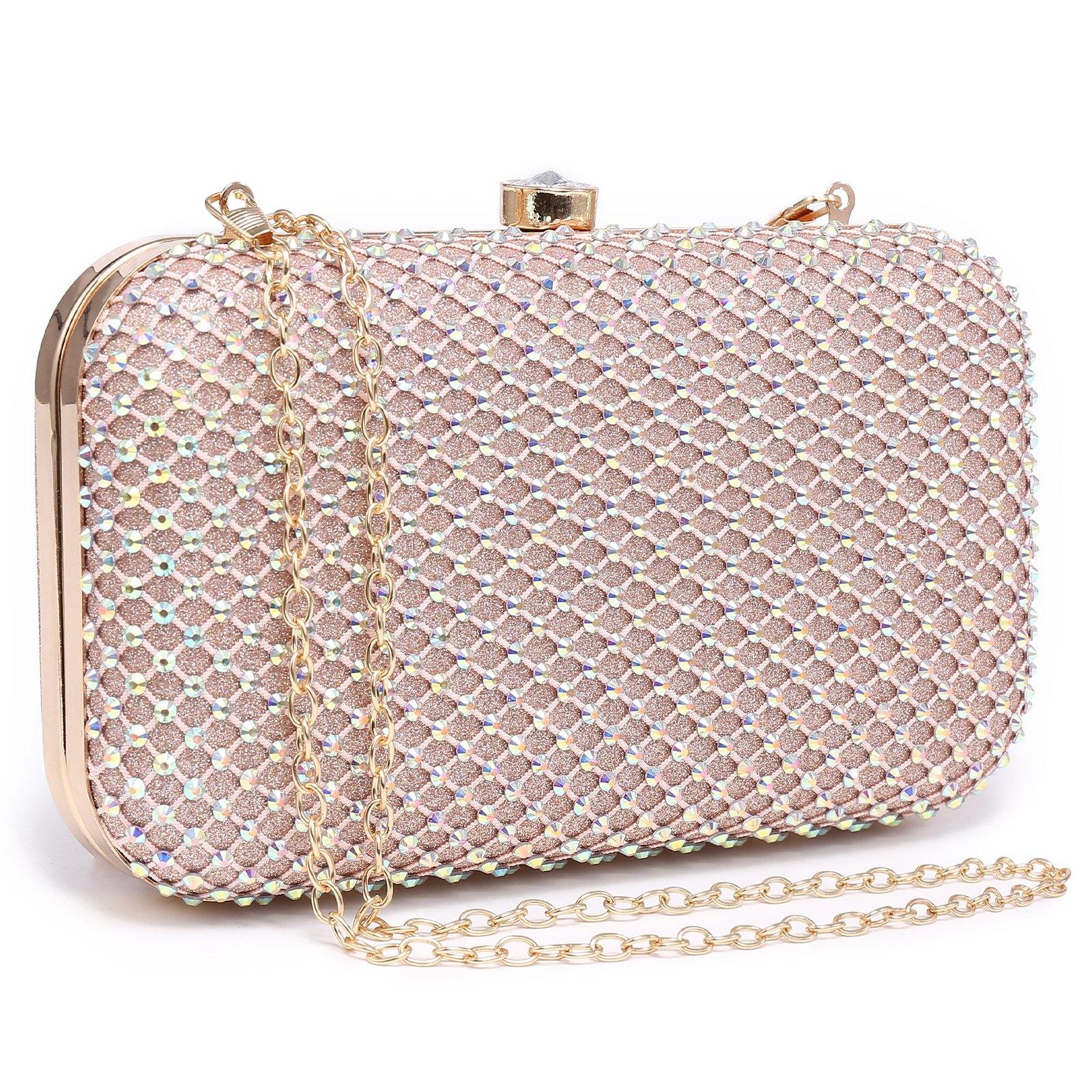 New Arrival Women's Evening Bag Pure Color Clamshell Style Wedding Party  Clutch Purse With Chain