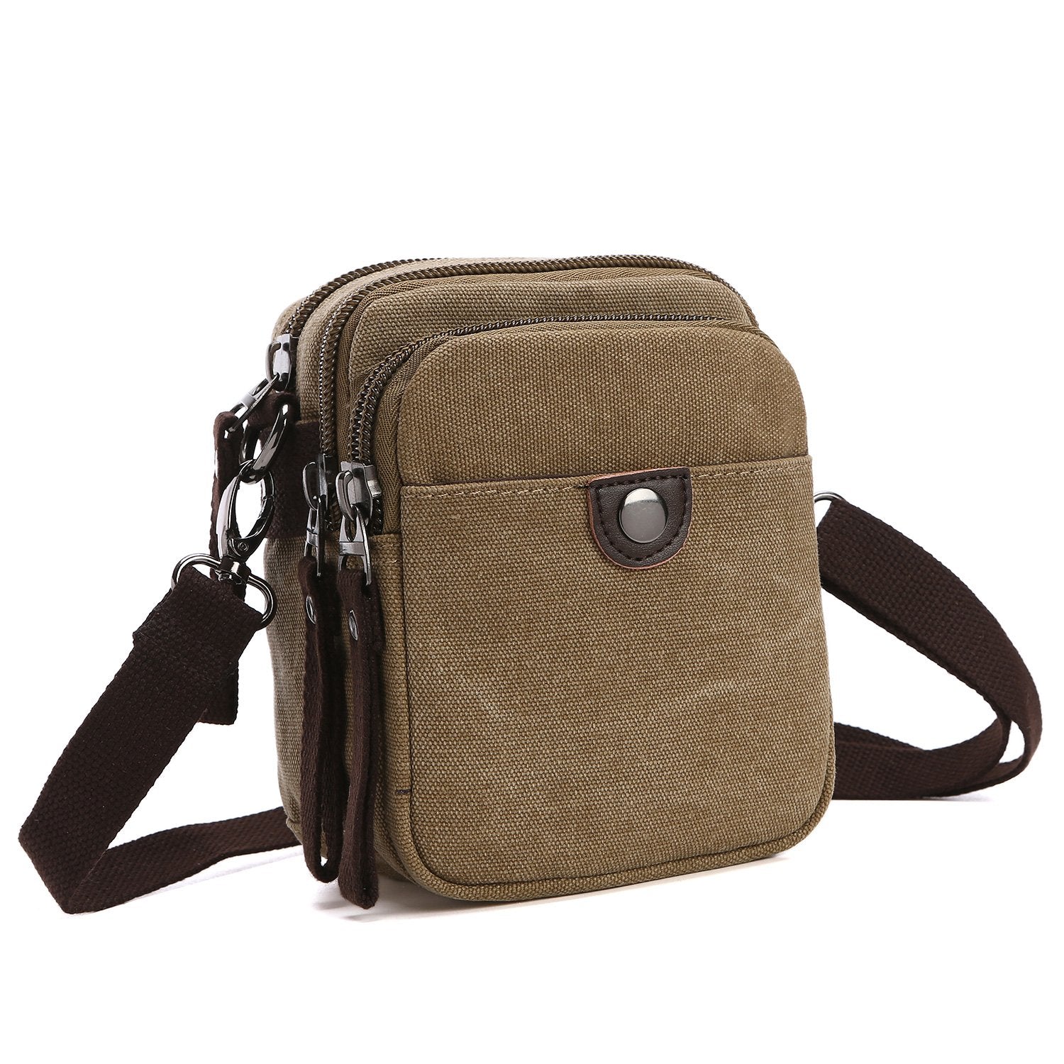 Dasein Vintage Unisex Large Canvas Messenger Bag/Cross Body (Brown)