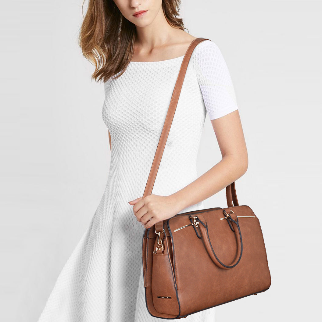 Two Tone Vegan Letter'd Satchel